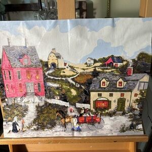 Finished Paint by Number 16x20 Amish Country Side Artist Impressionistic